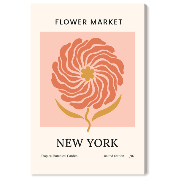 Winston Porter Flower Market New York On Canvas by Wynwood Studio Print